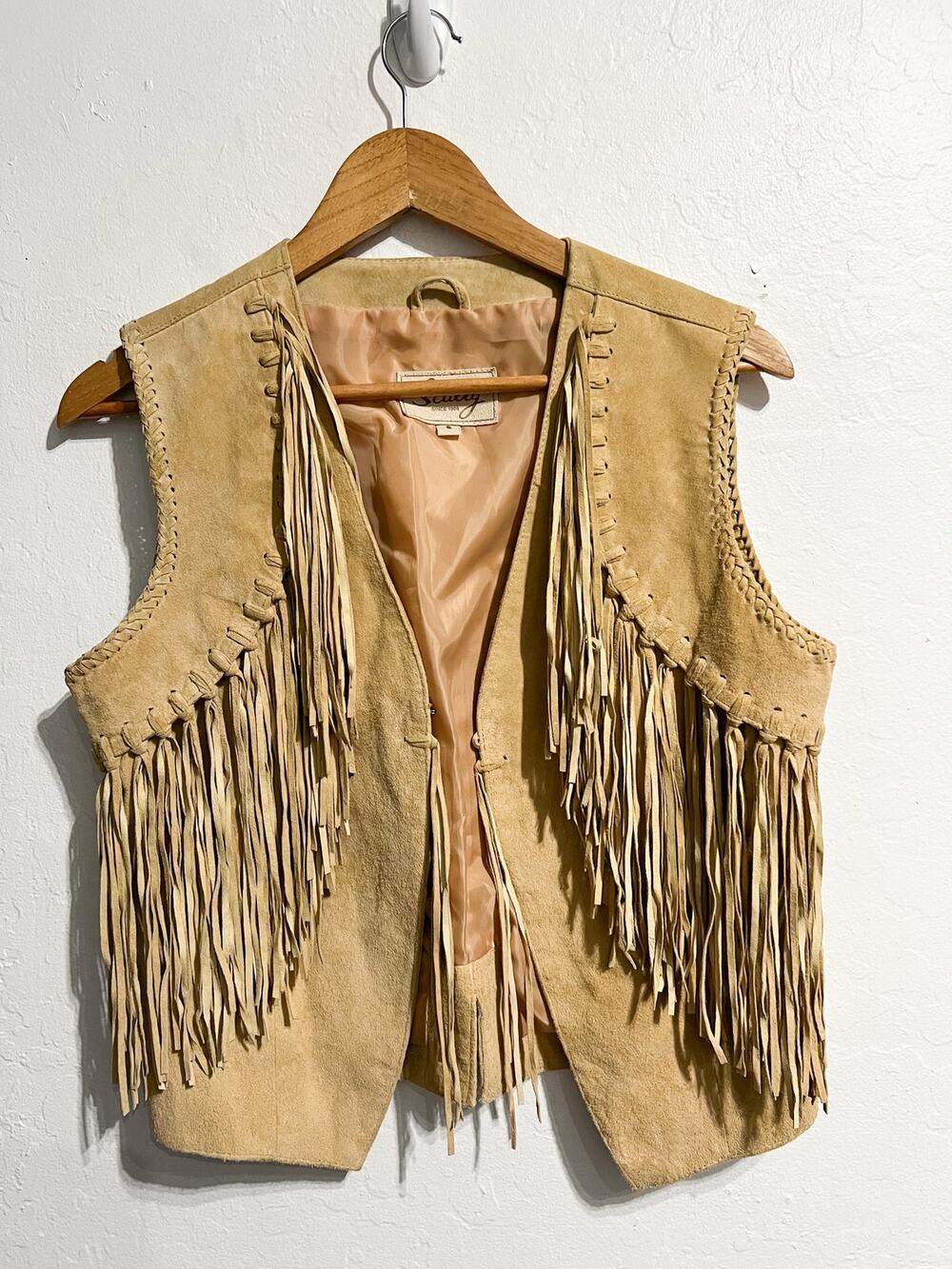NWOT Scully Vest Suede Fringe Womens Small Western Tan Rodeo Boho Cowgirl